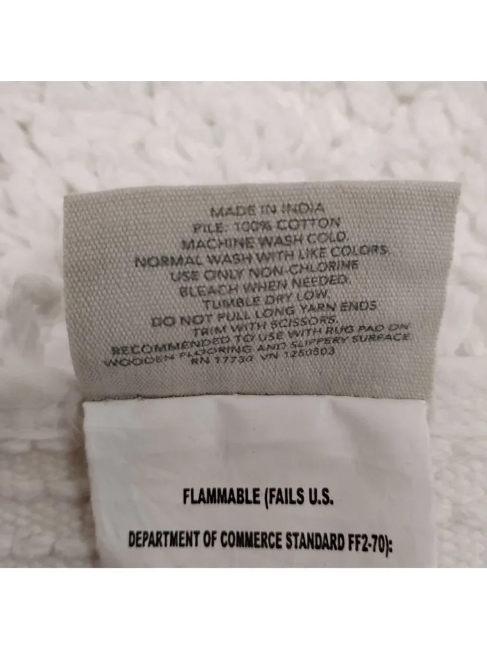 CASALUNA White Cotton Mat & The Company Store Waffle Shower Curtain Bathroom Lo - Picture 3 of 10